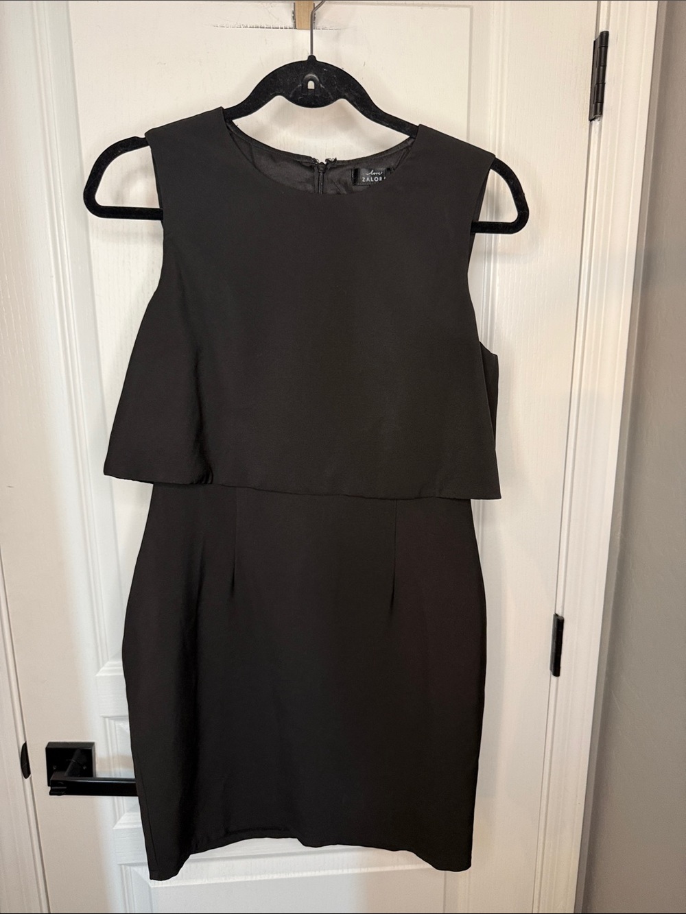 Black Sleeveless Overlay Mini Dress - Picture 2 of 8